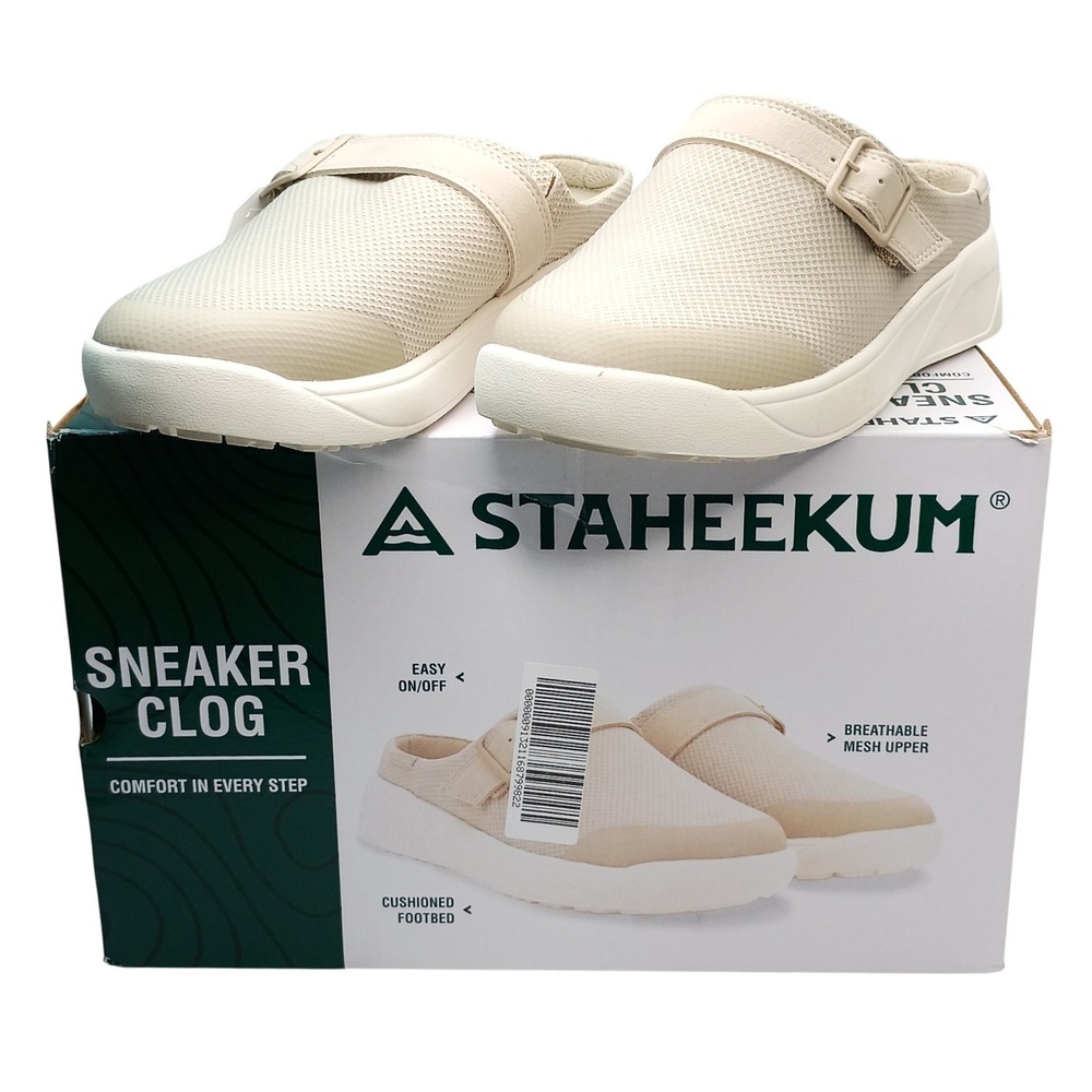 Staheekum Sneaker Clog Women Size 7.5 Taupe Mesh Breathable Slip On C914310278B